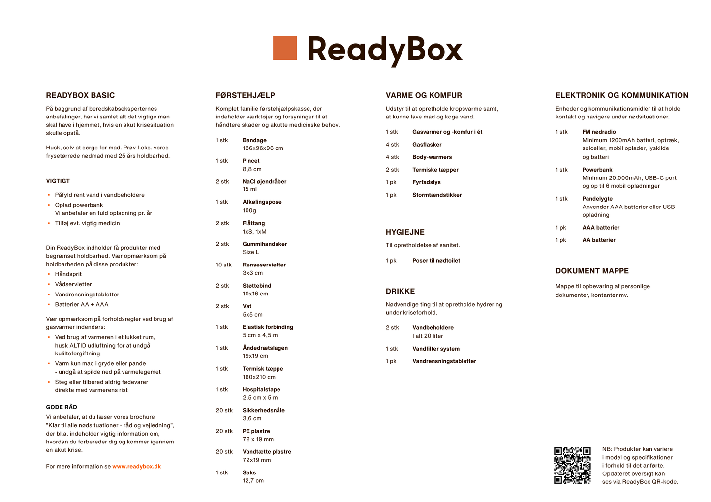 ReadyBox BASIC – Din nødberedskabsbox