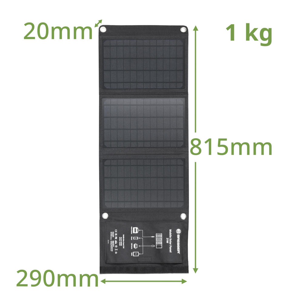 Bresser - Mobile Solar Solcellepanel 21W - Billede nr. 2 - ReadyBox.dk