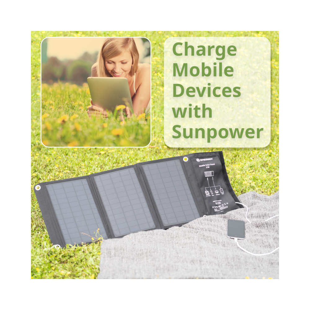 Bresser - Mobile Solar Solcellepanel 21W - Billede nr. 4 - ReadyBox.dk