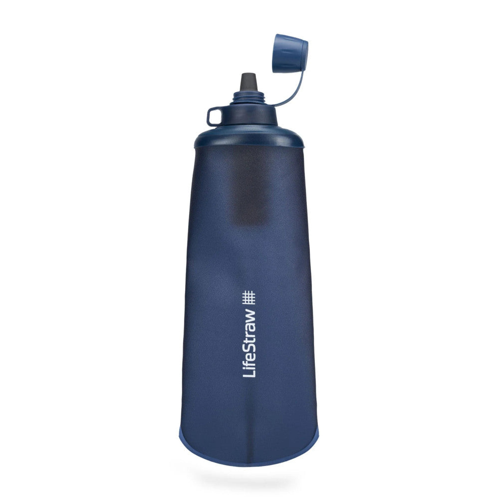 LifeStraw - Peak Squeeze vandrensningsflaske 1L // Blå - Billede nr. 1 - ReadyBox.dk