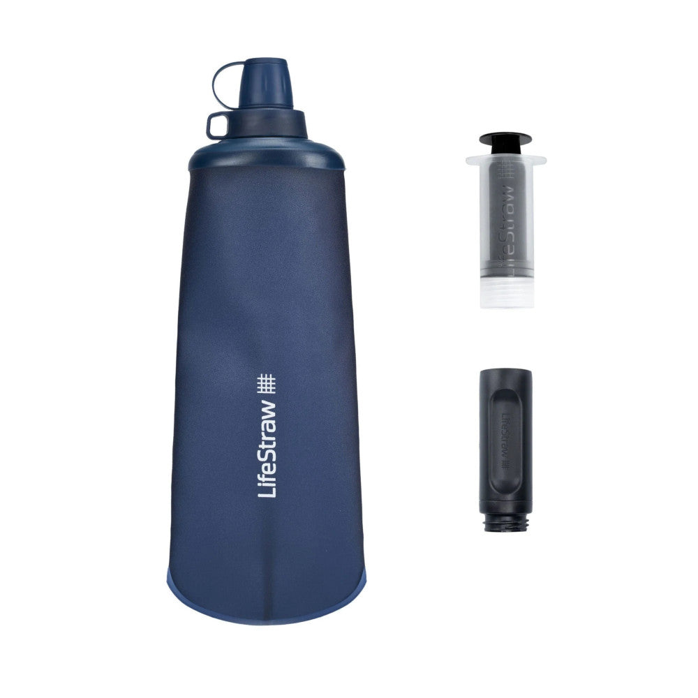LifeStraw - Peak Squeeze vandrensningsflaske 1L // Blå - Billede nr. 2 - ReadyBox.dk