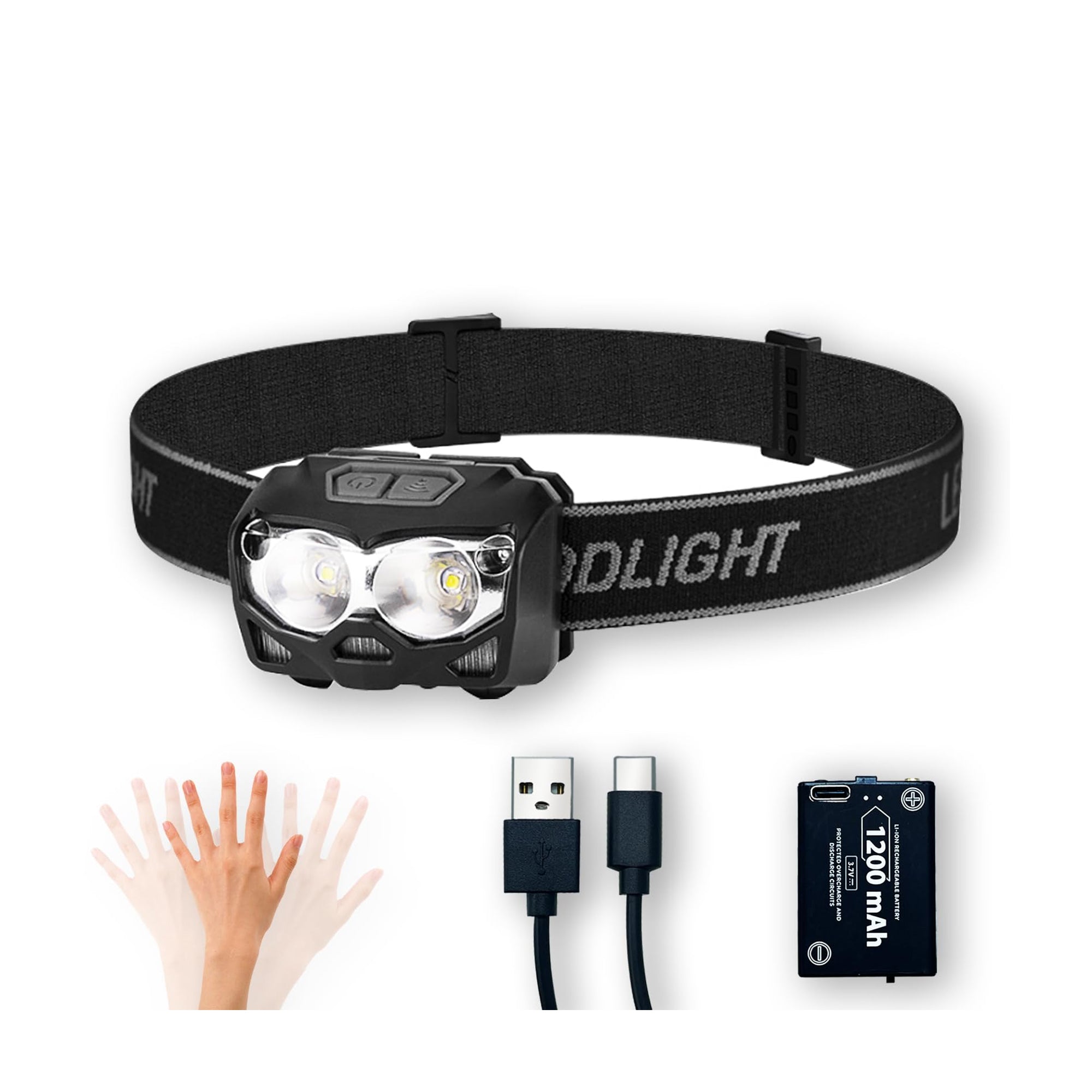 Sunny Hiker - 500 Pandelampe m. bevægelsessensor (500 lumen) - Billede nr. 2 - ReadyBox.dk