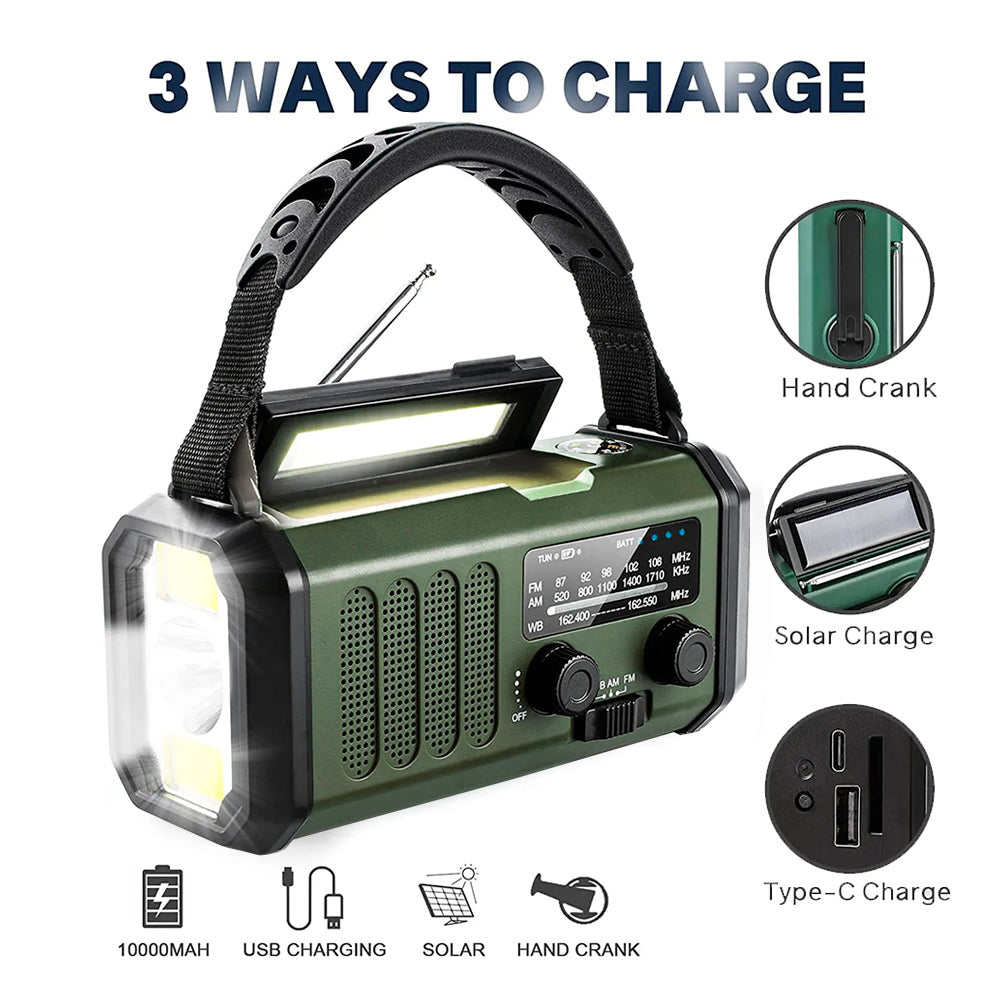 Sunny Hiker - Nødradio m. Powerbank 10.000 mAh // Grøn - Billede nr. 8 - ReadyBox.dk