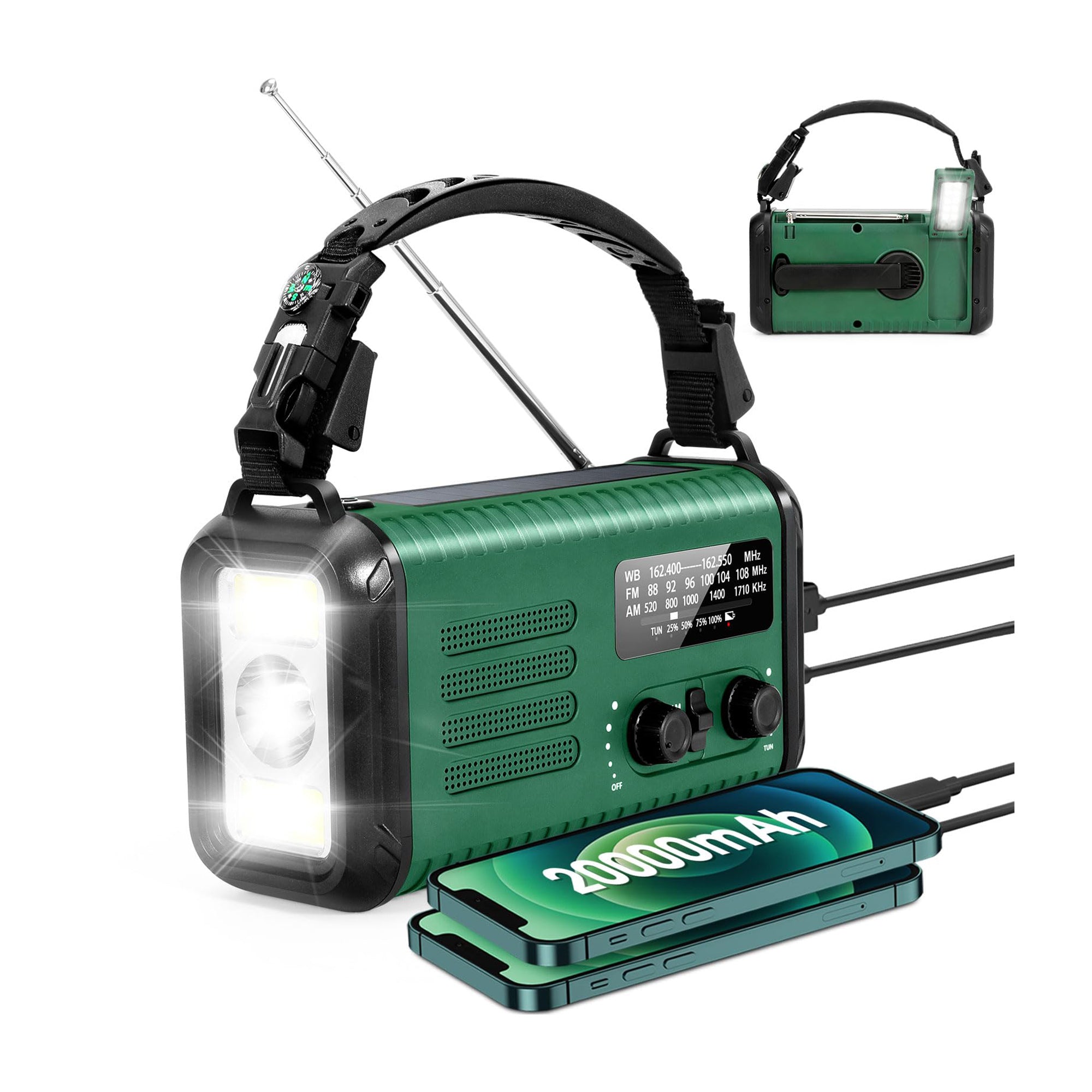 Sunny Hiker - Nødradio m. Powerbank 20.000 mAh - Billede nr. 1 - ReadyBox.dk