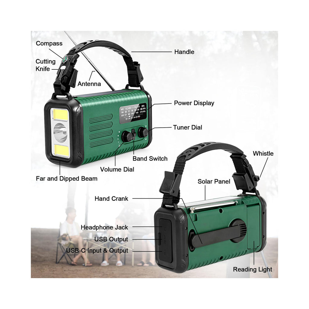 Sunny Hiker - Nødradio m. Powerbank 20.000 mAh - Billede nr. 9 - ReadyBox.dk